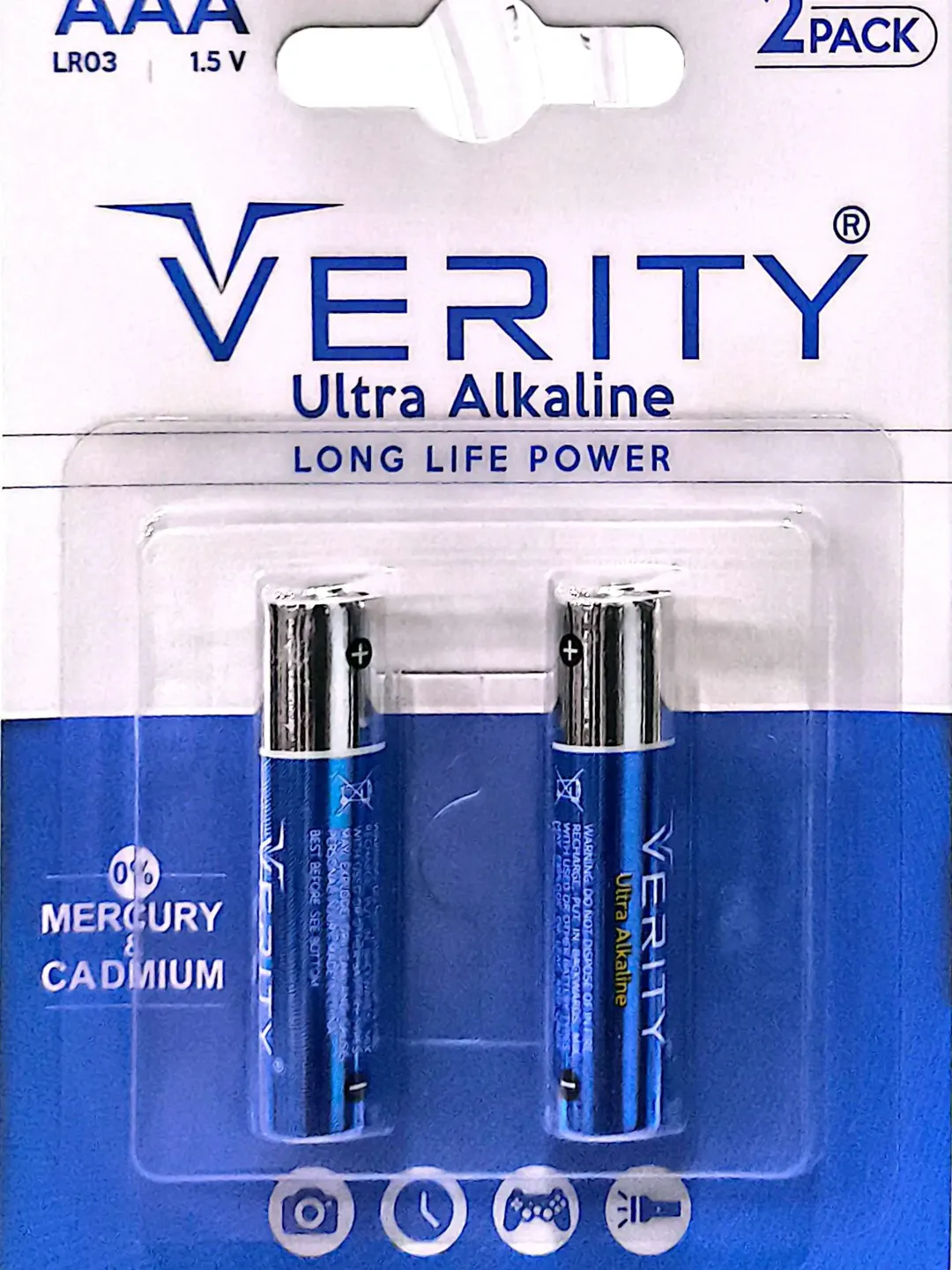 باطری نیم قلمی وریتی مدل ULTRA ALKALINE ورقی ۲عددی